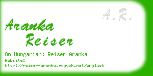 aranka reiser business card